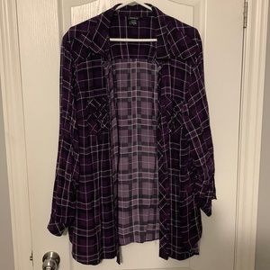 Torrid purple plaid shirt size 4